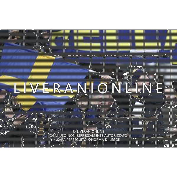 tifosi - Hellas Verona fans show their support during AC Monza vs Hellas Verona FC, 23° Serie A Enilive 2024-25 game at U-Power stadium in Monza (MB), Italy, on February 01, 2025. (Photo by Davide Casentini)- AGENZIA ALDO LIVERANI SAS