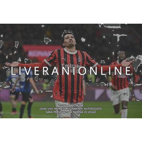 Milan vs Inter nella foto Tijjani Reijnders (Milan) esultanza dopo il gol dell\'1 a 0 Milano 02-02-2025 Stadio Giuseppe Meazza - San Siro Campionato Serie A Enilive - 23a giornata foto Roberto Garavaglia/Agenzia Aldo Liverani sas- AGENZIA ALDO LIVERANI SAS