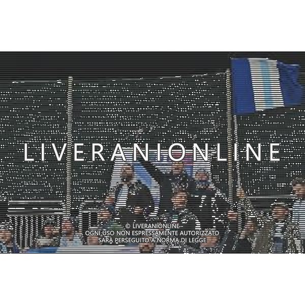 3-2-2025. Cagliari calcio-S.S. Lazio. 23° giornata Serie A calcio Italia 2024/2025, stadio Unipol Domus Cagliari. Foto Salvatore Moi/Agenzia Aldo Liverani s.as. Nella foto: Tifosi Lazio nel settore ospiti dello stadio Unipol Domus. ©MOI SALVATORE - AGENZIA ALDO LIVERANI SAS