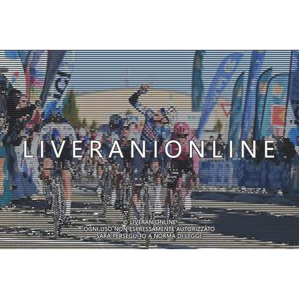 05-02-2025 Etoile De Besseges; Tappa 01 Bellegarde - Bellegarde; 2025, Soudal - Quick Step; 2025, Red Bull - Bora Hansgrohe; Magnier, Paul; Meeus, Jordi; Bellegarde; ©SIROTTI- AGENZIA ALDO LIVERANI SAS