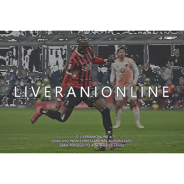 Milan vs Roma nella foto Tammy Abraham (Milan) segna il gol del 2 a 0 Milano 05-02-2025 Stadio Giuseppe Meazza - San Siro Coppa Italia Frecciarossa - quarti di finale foto Roberto Garavaglia/Agenzia Aldo Liverani sas- AGENZIA ALDO LIVERANI SAS