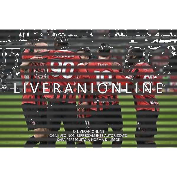 Milan vs Roma nella foto giocatori Milan esultanza dopo il gol del 2 a 0 Milano 05-02-2025 Stadio Giuseppe Meazza - San Siro Coppa Italia Frecciarossa - quarti di finale foto Roberto Garavaglia/Agenzia Aldo Liverani sas- AGENZIA ALDO LIVERANI SAS