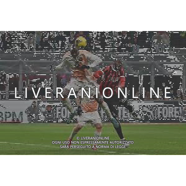 Milan vs Roma nella foto Obite Evan N\'Dicka (Roma) e Yunus Musah (Milan) Milano 05-02-2025 Stadio Giuseppe Meazza - San Siro Coppa Italia Frecciarossa - quarti di finale foto Roberto Garavaglia/Agenzia Aldo Liverani sas- AGENZIA ALDO LIVERANI SAS