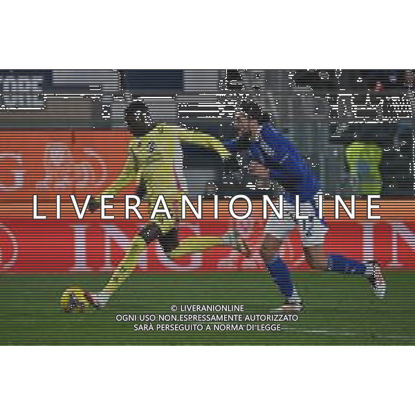 Como vs Juventus nella foto Randal Kolo Muani (Juventus) segna il gol dell\'1 a 0 Como 07-02-2025 Stadio Giuseppe Sinigaglia Campionato Serie A Enilive - 24a giornata foto Roberto Garavaglia/Agenzia Aldo Liverani sas