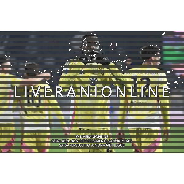 Como vs Juventus nella foto Randal Kolo Muani (Juventus) esultanza dopo il gol dell\'1 a 0 Como 07-02-2025 Stadio Giuseppe Sinigaglia Campionato Serie A Enilive - 24a giornata foto Roberto Garavaglia/Agenzia Aldo Liverani sas