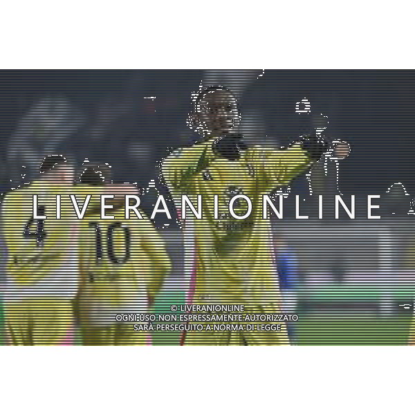 Como vs Juventus nella foto Randal Kolo Muani (Juventus) esultanza dopo il gol dell\'1 a 0 Como 07-02-2025 Stadio Giuseppe Sinigaglia Campionato Serie A Enilive - 24a giornata foto Roberto Garavaglia/Agenzia Aldo Liverani sas