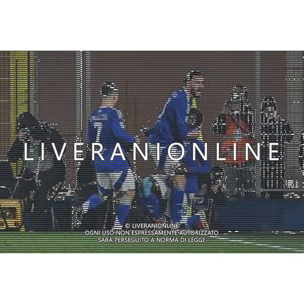 Como vs Juventus nella foto giocatori Como esultanza dopo il gol dell\'1 a 1 Como 07-02-2025 Stadio Giuseppe Sinigaglia Campionato Serie A Enilive - 24a giornata foto Roberto Garavaglia/Agenzia Aldo Liverani sas