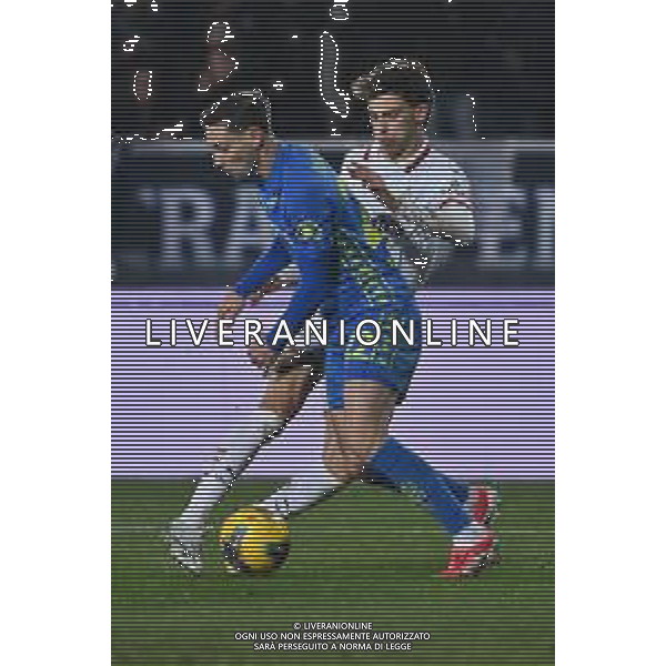 Empoli vs Milan nella foto Mattia De Sciglio (Empoli) e Joao Felix Sequeira (Milan) Empoli (FI) 08-02-2025 Stadio Carlo Castellani Campionato Serie A Enilive - 24a giornata foto Roberto Garavaglia/Agenzia Aldo Liverani sas