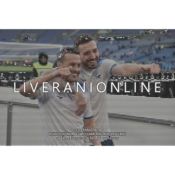 Lazio vs Monza Campionato Serie A Enilive - 24 Giornata Stadio Olimpico - Roma 09-02-2025 nella foto Gila e Pedro festeggiano a fine gara FOTO FEDERICO GAETANO-AG ALDO LIVERANI SAS