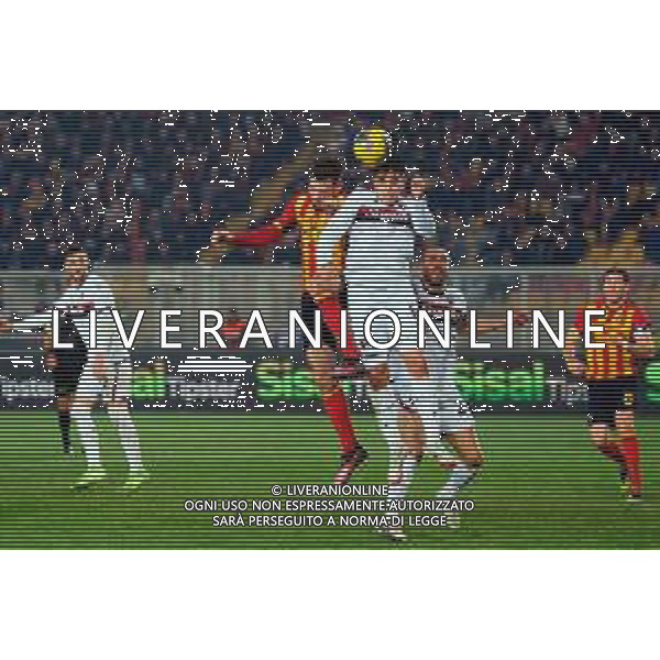 TVEM February 09, 2025 Lecce, Italy - US Lecce vs Bologna FC - Italian soccer serie A 2024/25 - Via Del Mare Stadium. In the pic: Santiago Castro of Bologna FC in action against Gaby Jean of US Lecce FOTO EMMANUELE MASTRODONATO-AG ALDO LIVERANI SAS