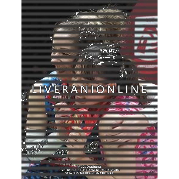 CASALECCHIO DI RENO(BOLOGNA) 09 02 2025 FINALI COPPA ITALIA FEMMINILE PALLAVOLO FRECCIAROSSA FINALE PROSECCO DOC IMOCO CONEGLIANO-NUMIA VERO VOLLEY MILANO 3-0 NELLA FOTO DE GENNARO MONICA E SEKI NANAMI IMOCO CONEGLIANO FOTO GIANNI SANNA-AG ALDO LIVERANI SAS