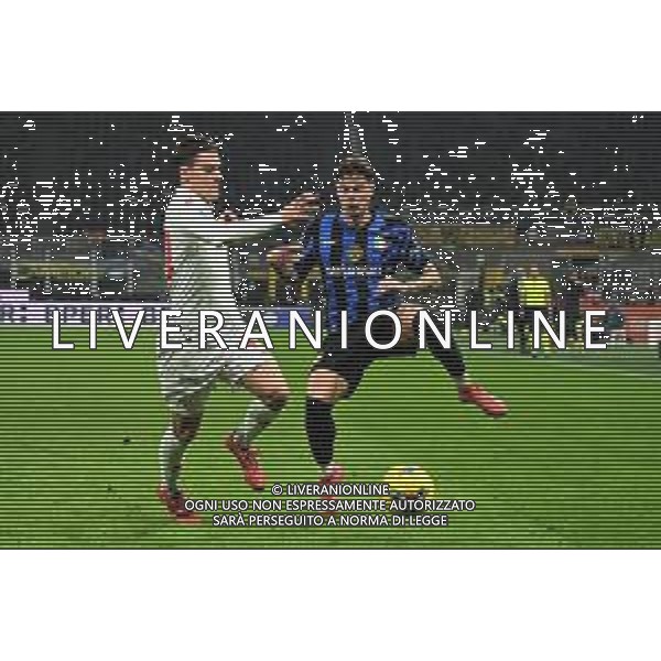 Serie A 2024-2025 21’ Giornata Fc Internazionale vs Ac Fiorentina 19/2/2025 Nella foto: Nicolo’ Fagioli e Nicola Zelewski Foto Andrea Rosito-Agenzia Liverani Sas