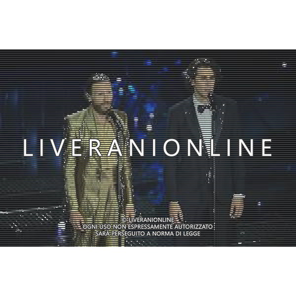 Festival Sanremo 2025 nella foto Jovanotti e Gianmarco Tamberi 75mo Festival della Canzone Italiana - Prima Serata Teatro Ariston - Sanremo (IM) 11-02-2025 foto Roberto Garavaglia/agenzia Aldo Liverani sas