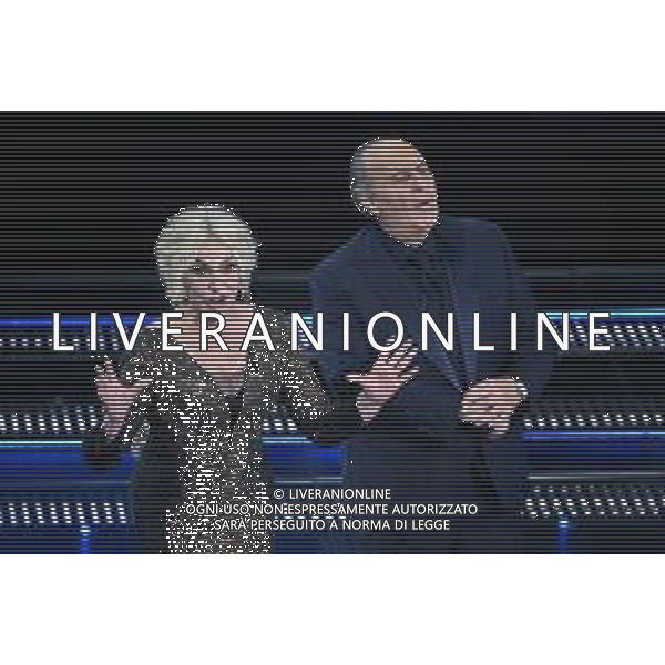 Festival Sanremo 2025 nella foto Antonella Clerici e Jerry Scotti 75mo Festival della Canzone Italiana - Prima Serata Teatro Ariston - Sanremo (IM) 11-02-2025 foto Roberto Garavaglia/agenzia Aldo Liverani sas