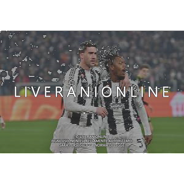 Torino 11.02.2025 Allianz Stadium ©Alessandro Falzone/Agenzia Aldo Liverani Juventus vs Psv Eindhoven Playoff Andata Uefa Champions League 2024/2025 Nella foto: esultanza samuel mbangula e dusan vlahovic dopo il gol