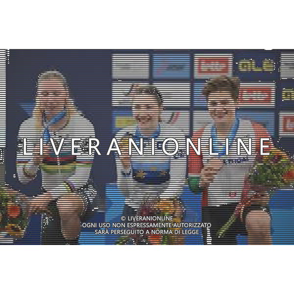 12-02-2025 European Championships Elite Women Track; Giornata 01; 2025 Italia; 2025, Olanda; 2025, Portogallo; Fidanza, Martina; Wiebes, Lorena; Martins, Maria; Zolder, Velodromo; ©SIROTTI-AGENZIA ALDO LIVERANI SAS