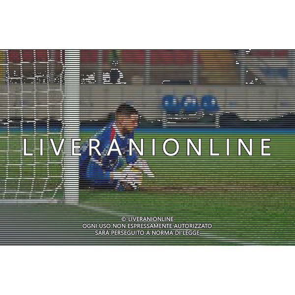 TVEM February 09, 2025 Lecce, Italy - US Lecce vs Bologna FC - Italian soccer serie A 2024/25 - Via Del Mare Stadium. In the pic: Wladimiro Falcone of US Lecce foto emmanuele mastrodonato-ag aldo liveraani sas