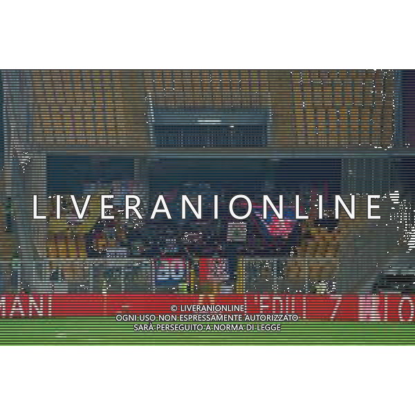 TVEM February 09, 2025 Lecce, Italy - US Lecce vs Bologna FC - Italian soccer serie A 2024/25 - Via Del Mare Stadium. In the pic: Supporters of Bologna FC foto emmanuele mastrodonato-ag aldo liveraani sas