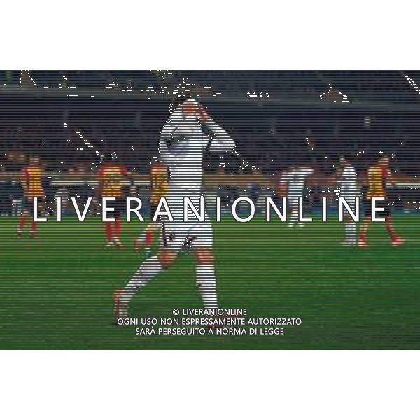 TVEM February 09, 2025 Lecce, Italy - US Lecce vs Bologna FC - Italian soccer serie A 2024/25 - Via Del Mare Stadium. In the pic: Thijs Dallinga of Bologna FC celebrates after scoring a goal that was after disallowed foto emmanuele mastrodonato-ag aldo liveraani sas