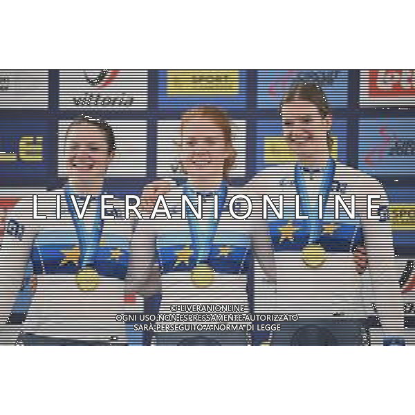 12-02-2025 European Championships Elite Women Track; Giornata 01; 2025, Olanda; Kalee, Kimberly; Van De Wouw, Hetty; Van Der Peet, Steffie; Zolder, Velodromo;