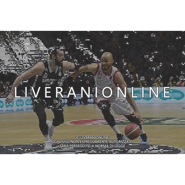 Torino 12.02.2025 Inalpi Arena ©Manuela Viganti/Agenzia Aldo Liverani Final Eight Coppa Italia Basket 2025 Quarti di Finale Virtus Segafredo Bologna EA7 Emporio Armani Milano Nella foto: shavon shields e tomike shengelia