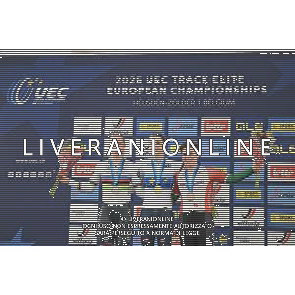 12-02-2025 European Championships Elite Women Track; Giornata 01; 2025 Italia; 2025, Olanda; 2025, Portogallo; Fidanza, Martina; Wiebes, Lorena; Martins, Maria; Zolder, Velodromo;