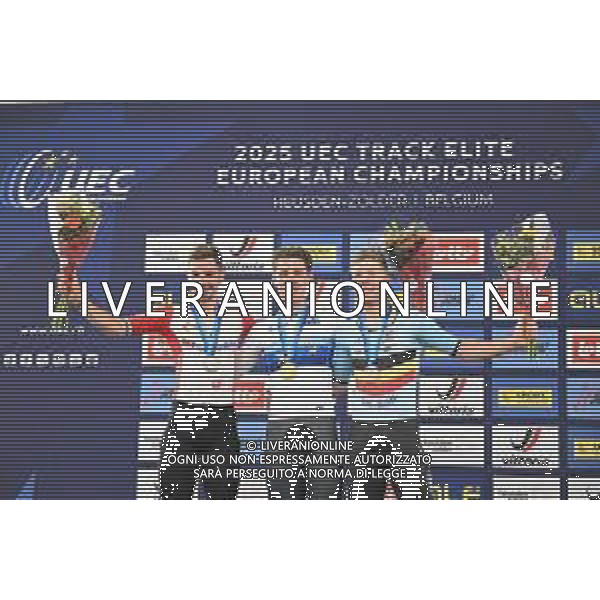 12-02-2025 European Championships Elite Track; Giornata 01; 2025, Germany; 2025, Uae Team Emirates - Xrg; 2025, Belgium; Teutenberg, Tim Torn; Oliveira, Rui; Hesters, Jules; Zolder Velodromo;