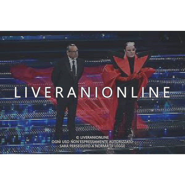 Festival Sanremo 2025 nella foto Carlo Conti e Cristiano Malgioglio 75mo Festival della Canzone Italiana - Seconda Serata Teatro Ariston - Sanremo (IM) 12-02-2025 foto Roberto Garavaglia/agenzia Aldo Liverani sas