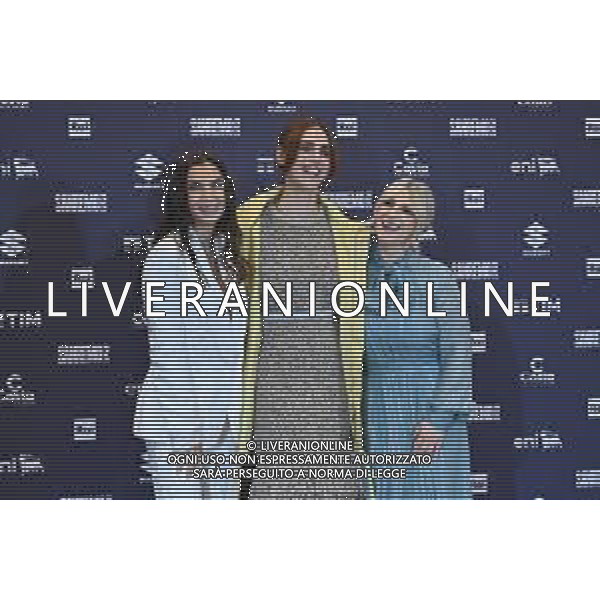 Festival Sanremo 2025 nella foto da SX Elettra Lamborghini, Miriam Leone e Katia Follesa 75mo Festival della Canzone Italiana photocall del 13 febbraio Teatro Ariston - Sanremo (IM) 13-02-2025 foto Roberto Garavaglia/agenzia Aldo Liverani sas