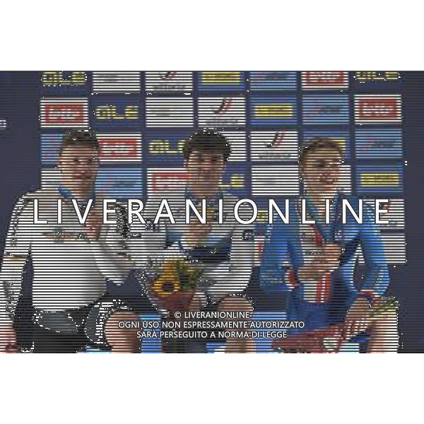 13-02-2025 European Championships Elite Track; Giornata 02; 2025, Italia; 2025, Germnay; 2025, Repubblica Ceca; Bianchi, Matteo; Dornbach, Maximilian; Peterka, David; Zolder Velodromo; ©SIROTTI - AGENZIA ALDO LIVERANI SAS