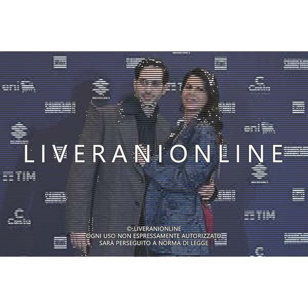 Festival Sanremo 2025 nella foto Mahmood e Geppi Cucciari 75mo Festival della Canzone Italiana photocall del 14 febbraio Teatro Ariston - Sanremo (IM) 14-02-2025 foto Roberto Garavaglia/agenzia Aldo Liverani sas