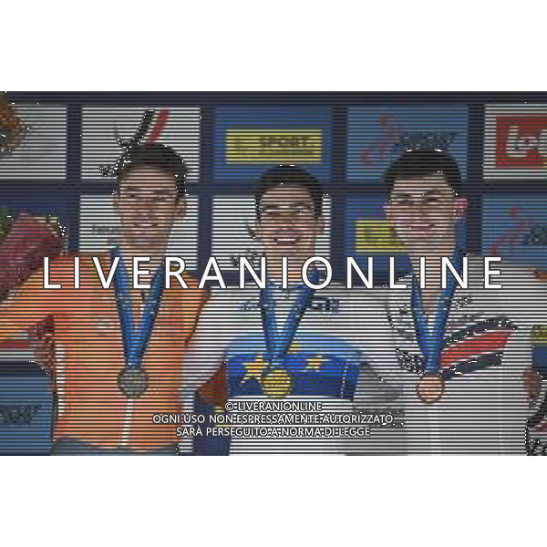 14-02-2025 European Championships Elite Track; Giornata 03; 2024, Portogallo; 2025, Olanda; 2025, Great Britain; Leitao, Iuri; Hoppezak, Vincent; Tidball, William; Zolder Velodromo; ©SIROTTI - AGENZIA ALDO LIVERANI SAS