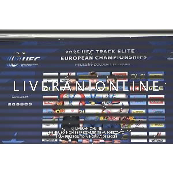 14-02-2025 European Championships Elite Track; Giornata 03; 2025, Great Britain; 2025, Uae Team Emirates - Xrg; Charlot, Josh; Oliveira, Ivo; Gill, Michael; Zolder Velodromo; ©SIROTTI - AGENZIA ALDO LIVERANI SAS