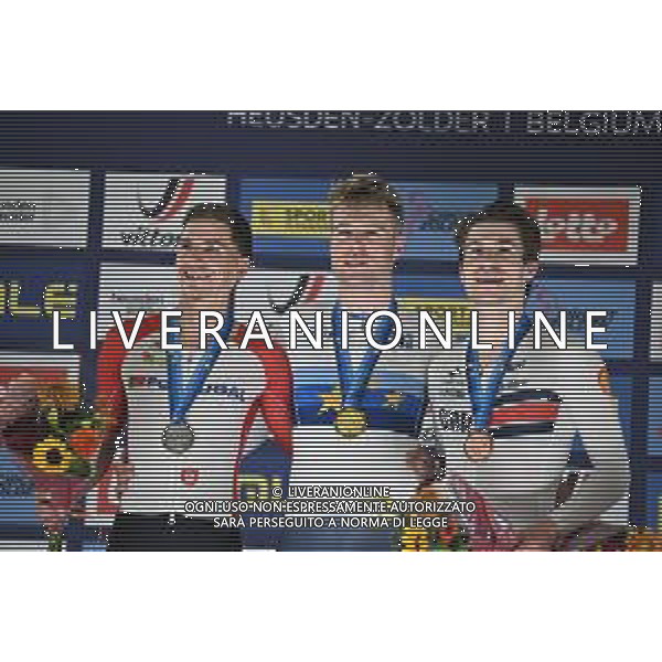 14-02-2025 European Championships Elite Track; Giornata 03; 2025, Great Britain; 2025, Uae Team Emirates - Xrg; Charlot, Josh; Oliveira, Ivo; Gill, Michael; Zolder Velodromo; ©SIROTTI - AGENZIA ALDO LIVERANI SAS