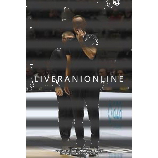 Torino 15.02.2025 Inalpi Arena ©Manuela Viganti/Agenzia Aldo Liverani Final Eight Coppa Italia Basket 2025 Semifinale Germani Brescia vs EA7 Emporio Armani Milano Nella foto: giuseppe poeta allenatore germani bresci
