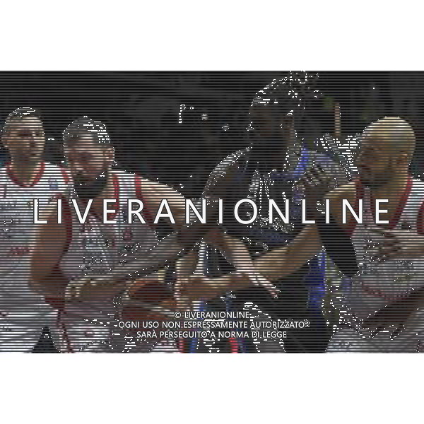 Torino 15.02.2025 Inalpi Arena ©Manuela Viganti/Agenzia Aldo Liverani Final Eight Coppa Italia Basket 2025 Semifinale Germani Brescia vs EA7 Emporio Armani Milano Nella foto: nikola mirotic,maurice daly ndour e shavon shields