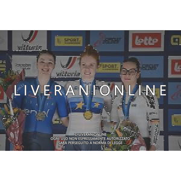 15-02-2025 European Championships Elite Women Track; Giornata 04; 2025, Olanda; 2025, Italia; 2025, Germany; Van De Wouw, Hetty; Fidanza, Martina; Schneider, Clara; Zolder Velodromo; ©SIROTTI - AGENZIA ALDO LIVERANI SAS