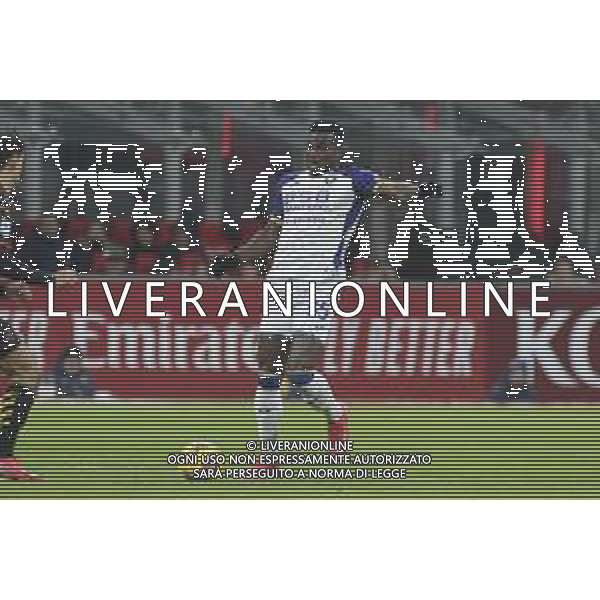 Daniel Mosquera of Hellas Verona FC play the ball during Milan AC vs Hellas Verona FC, 25° Serie A Enilive 2024-25 game at G. Meazza - San Siro stadium in Milnao (MI), Italy, on February 15, 2025. (Photo by Davide Casentini)- AGENZIA ALDO LIVERANI SAS