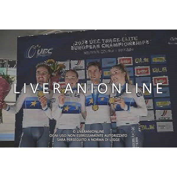 16-02-2025 European Championships Elite Track; Giornata 05; 2025, Olanda; Dorenbos, Yanne; Hoppezak, Vincent; Van Belle, Lisa; Van Der Duin, Maike; Zolder Velodromo; ©SIROTTI - AGENZIA ALDO LIVERANI SAS