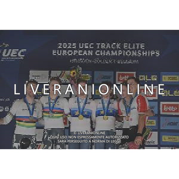 16-02-2025 European Championships Elite Track; Giornata 05; 2025, Olanda; 2025, Germany; 2025, Portogallo; Dorenbos, Yanne; Hoppezak, Vincent; Kluge, Roger; Teutenberg, Tim Torn; Oliveira Alves, Ivo Emanuel; Oliveira Alves, Rui Felipe; Zolder Velodromo; ©SIROTTI - AGENZIA ALDO LIVERANI SAS