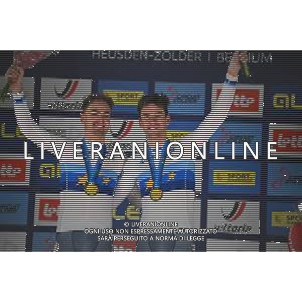 16-02-2025 European Championships Elite Track; Giornata 05; 2025, Olanda; Dorenbos, Yanne; Hoppezak, Vincent; Zolder Velodromo; ©SIROTTI - AGENZIA ALDO LIVERANI SAS