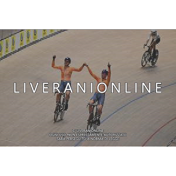 16-02-2025 European Championships Elite Track; Giornata 05; 2025, Olanda; Dorenbos, Yanne; Hoppezak, Vincent; Zolder Velodromo; ©SIROTTI - AGENZIA ALDO LIVERANI SAS