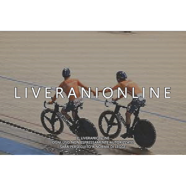 16-02-2025 European Championships Elite Track; Giornata 05; 2025, Olanda; Dorenbos, Yanne; Hoppezak, Vincent; Zolder Velodromo; ©SIROTTI - AGENZIA ALDO LIVERANI SAS