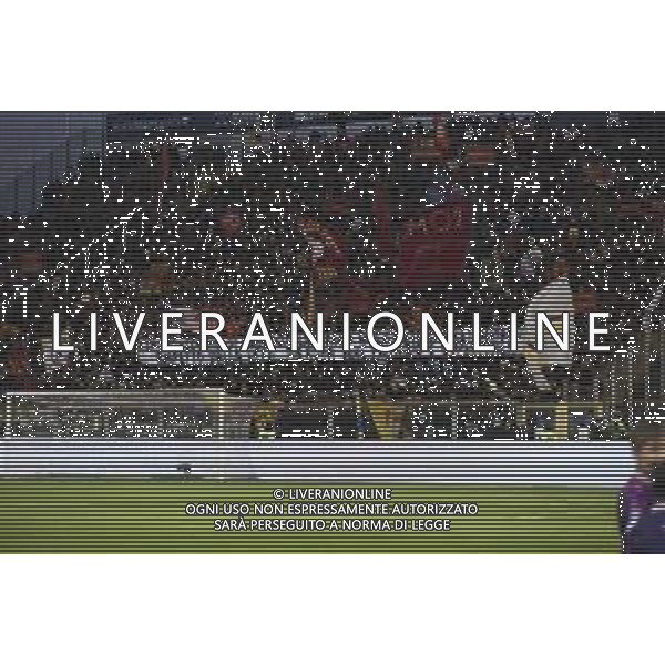Roma fans show a banner against Uefa during Parma FC vs AS Roma, 25° Serie A Enilive 2024-25 game at Ennio Tardini stadium in Parma (PR), Italy, on February 16, 2025. (Photo by Davide Casentini) AG ALDO LIVERANI SAS