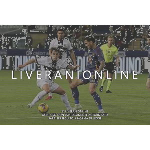 Adriàn Bernabè of Parma AC battle for the ball with Leandro Paredes of AS Roma during Parma FC vs AS Roma, 25° Serie A Enilive 2024-25 game at Ennio Tardini stadium in Parma (PR), Italy, on February 16, 2025. (Photo by Davide Casentini) AG ALDO LIVERANI SAS