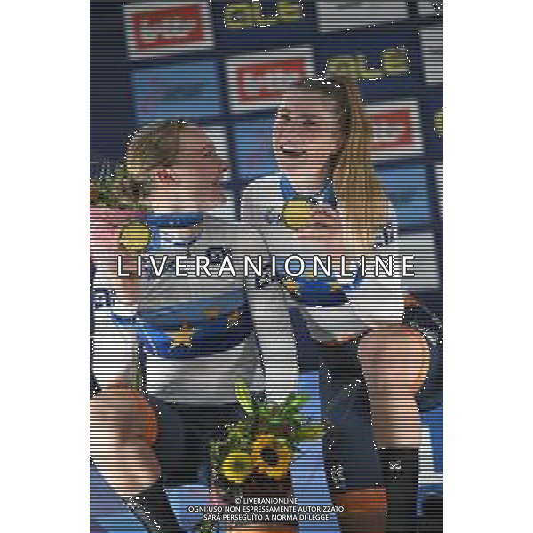 16-02-2025 European Championships Elite Women Track; Giornata 05; 2025, Olanda; Van Belle, Lisa; Van Der Duin, Maike; Zolder Velodromo; ©SIROTTI - AGENZIA ALDO LIVERANI SAS