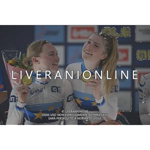 16-02-2025 European Championships Elite Women Track; Giornata 05; 2025, Olanda; Van Belle, Lisa; Van Der Duin, Maike; Zolder Velodromo; ©SIROTTI - AGENZIA ALDO LIVERANI SAS