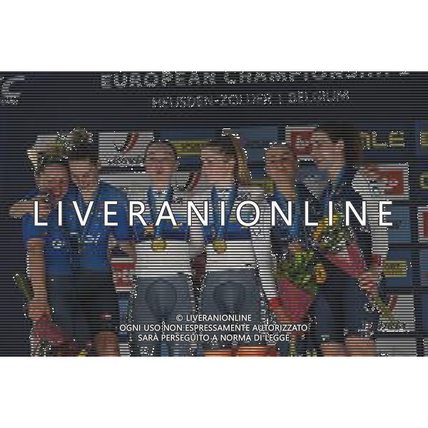 16-02-2025 European Championships Elite Women Track; Giornata 05; 2025, Olanda; 2025, Italia; 2025, France; Van Belle, Lisa; Van Der Duin, Maike; Guazzini, Vittoria; Consonni, Chiara; Berteau, Victoire; Borras, Marion; Zolder Velodromo; ©SIROTTI - AGENZIA ALDO LIVERANI SAS