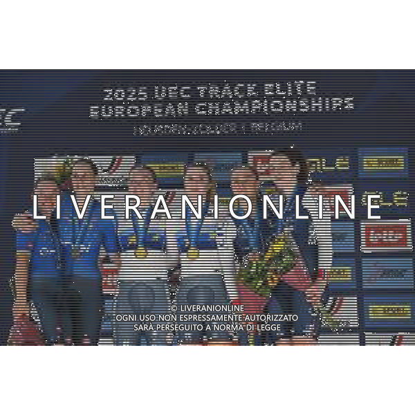 16-02-2025 European Championships Elite Women Track; Giornata 05; 2025, Olanda; 2025, Italia; 2025, France; Van Belle, Lisa; Van Der Duin, Maike; Guazzini, Vittoria; Consonni, Chiara; Berteau, Victoire; Borras, Marion; Zolder Velodromo; ©SIROTTI - AGENZIA ALDO LIVERANI SAS