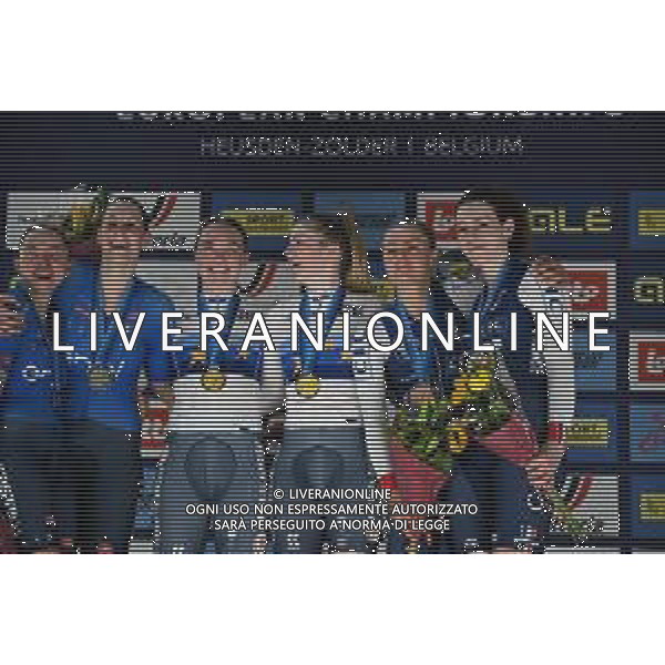 16-02-2025 European Championships Elite Women Track; Giornata 05; 2025, Olanda; 2025, Italia; 2025, France; Van Belle, Lisa; Van Der Duin, Maike; Guazzini, Vittoria; Consonni, Chiara; Berteau, Victoire; Borras, Marion; Zolder Velodromo; ©SIROTTI - AGENZIA ALDO LIVERANI SAS